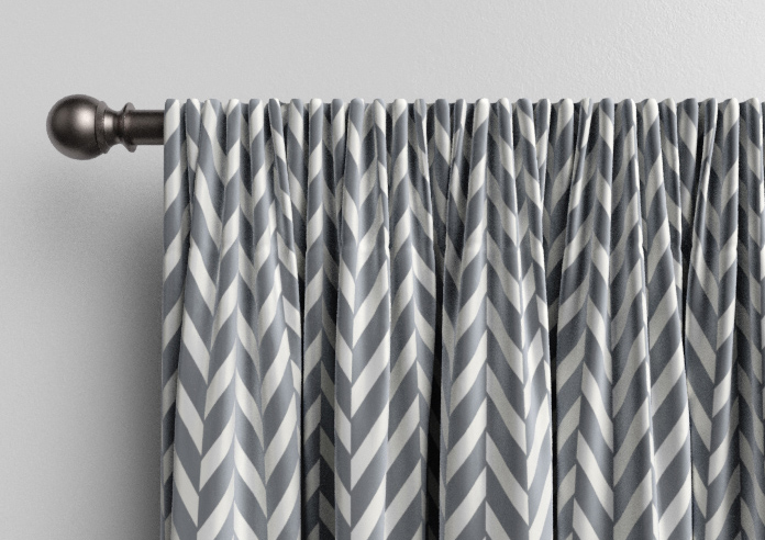 Chevron Stripe, Grey - Made to Measure Curtains - Image 9